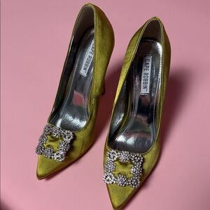 Cape Robbin Lime Heels with Sparkling Buckle